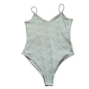 Gray and Black Gaze Animal Print Bodysuit